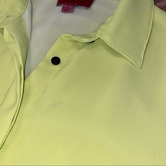 I.Madeline Neon Yellow Mini Tunic Shirt Dress Size Small - Picture 6 of 9